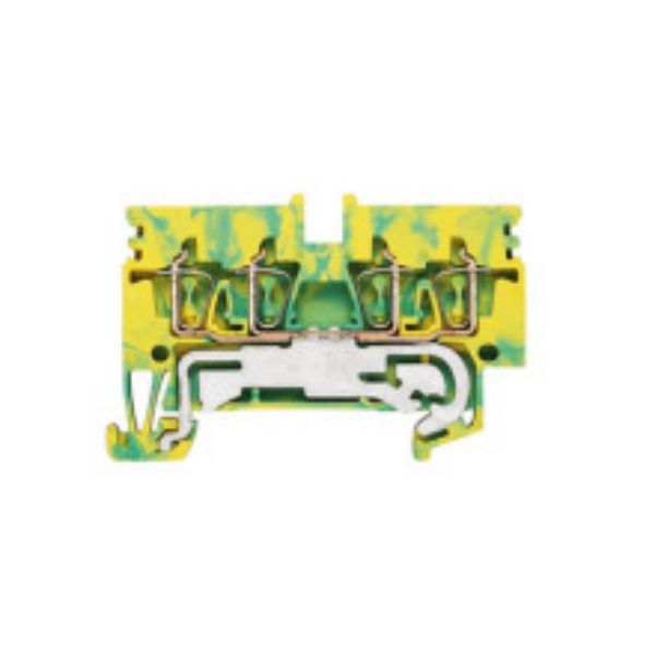 ZPE 4 S Zugfederanschluss grün/ gelb Schutzleiter-Reihenklemme 
